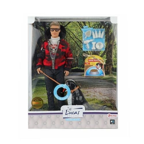 LUCAS Teenager Puppe Man mit "Hund mit Ton"