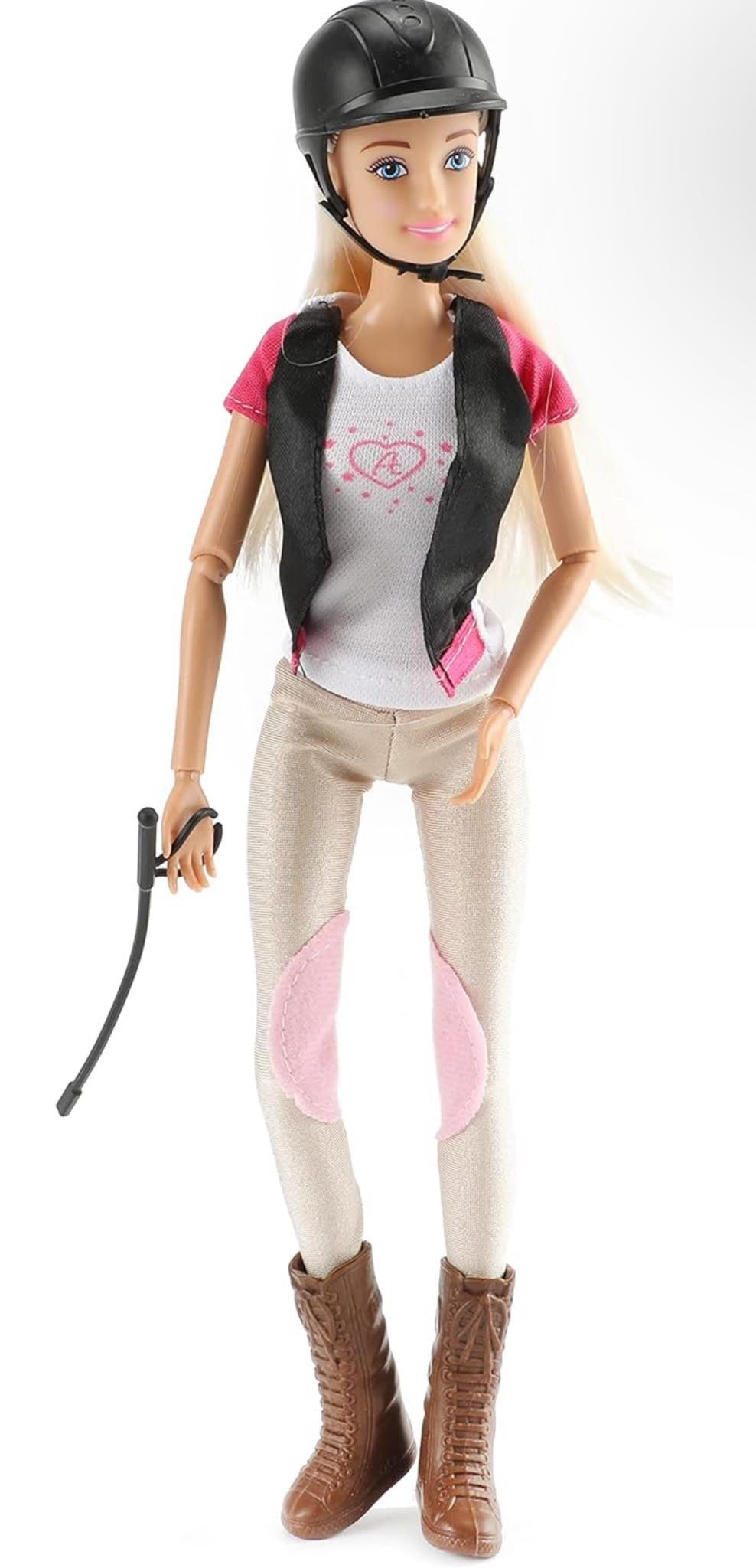 ARTICULOS CREADOS MANUAL -Lauren Teenage Doll on Movable Horse Puppen und Zubehör, Mehrfarbig 04114A
