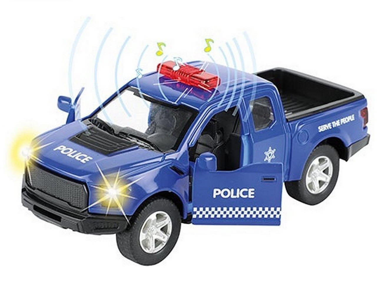Tragbare Polizeigarage aus Metall mit Auto und Walkie-Talkie + Licht und Ton
