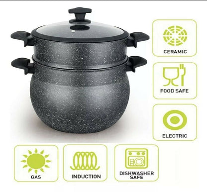 Couscous Topf Couscoussiere Kuskus Dampfgarer 12L Induktion