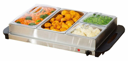 Buffetwärmer 4er elektrisch Warmhaltegerät Speisewärmer Warmhalte