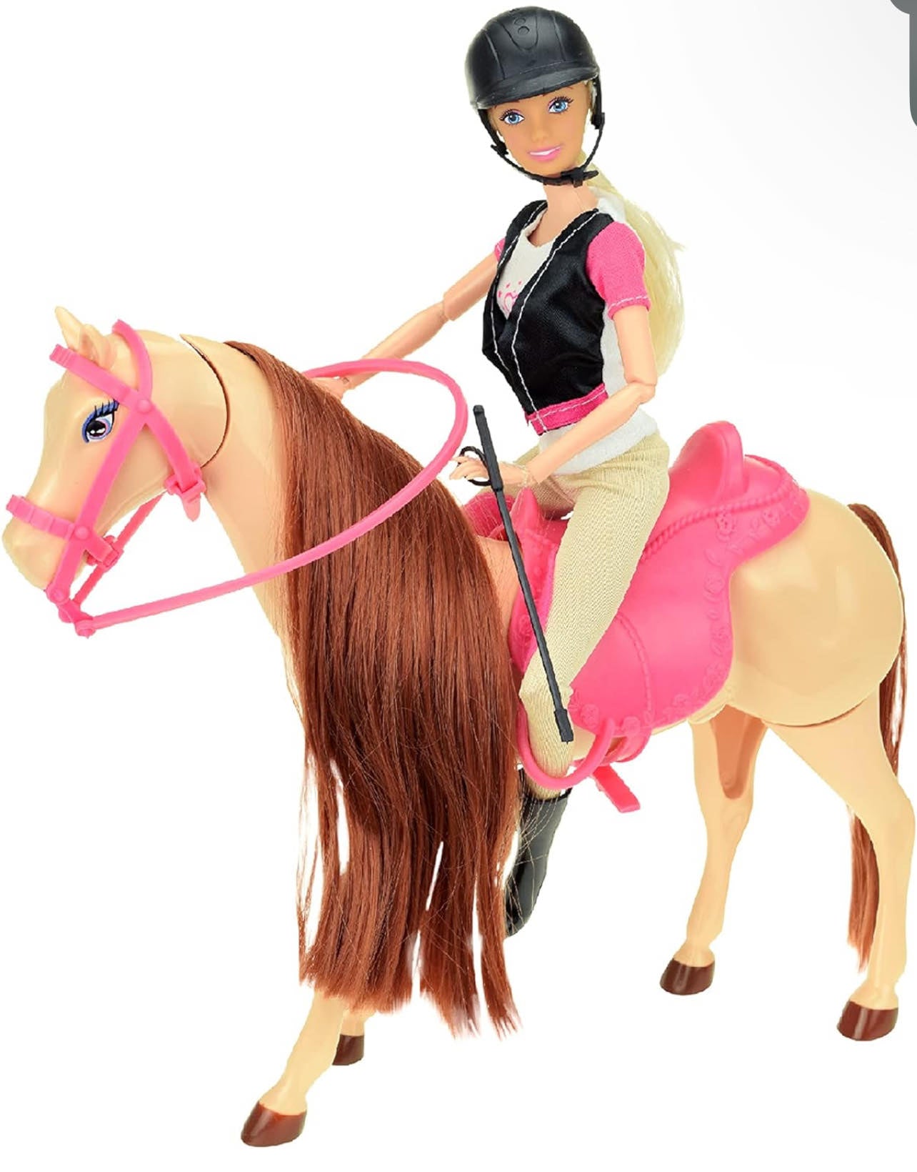 ARTICULOS CREADOS MANUAL -Lauren Teenage Doll on Movable Horse Puppen und Zubehör, Mehrfarbig 04114A