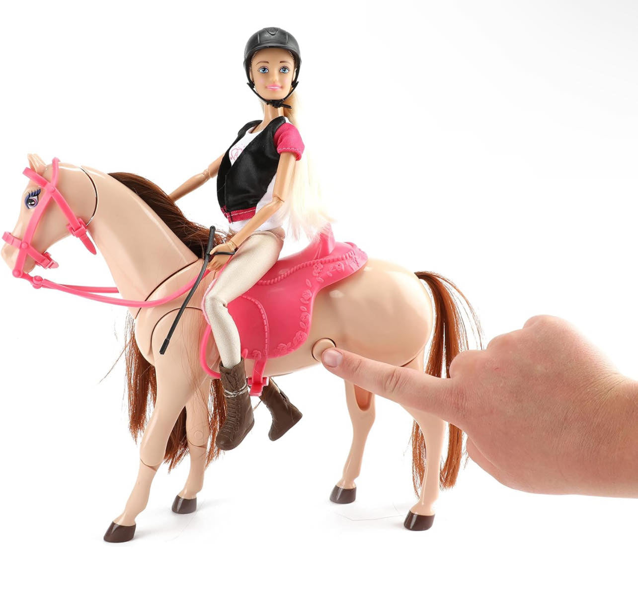 ARTICULOS CREADOS MANUAL -Lauren Teenage Doll on Movable Horse Puppen und Zubehör, Mehrfarbig 04114A