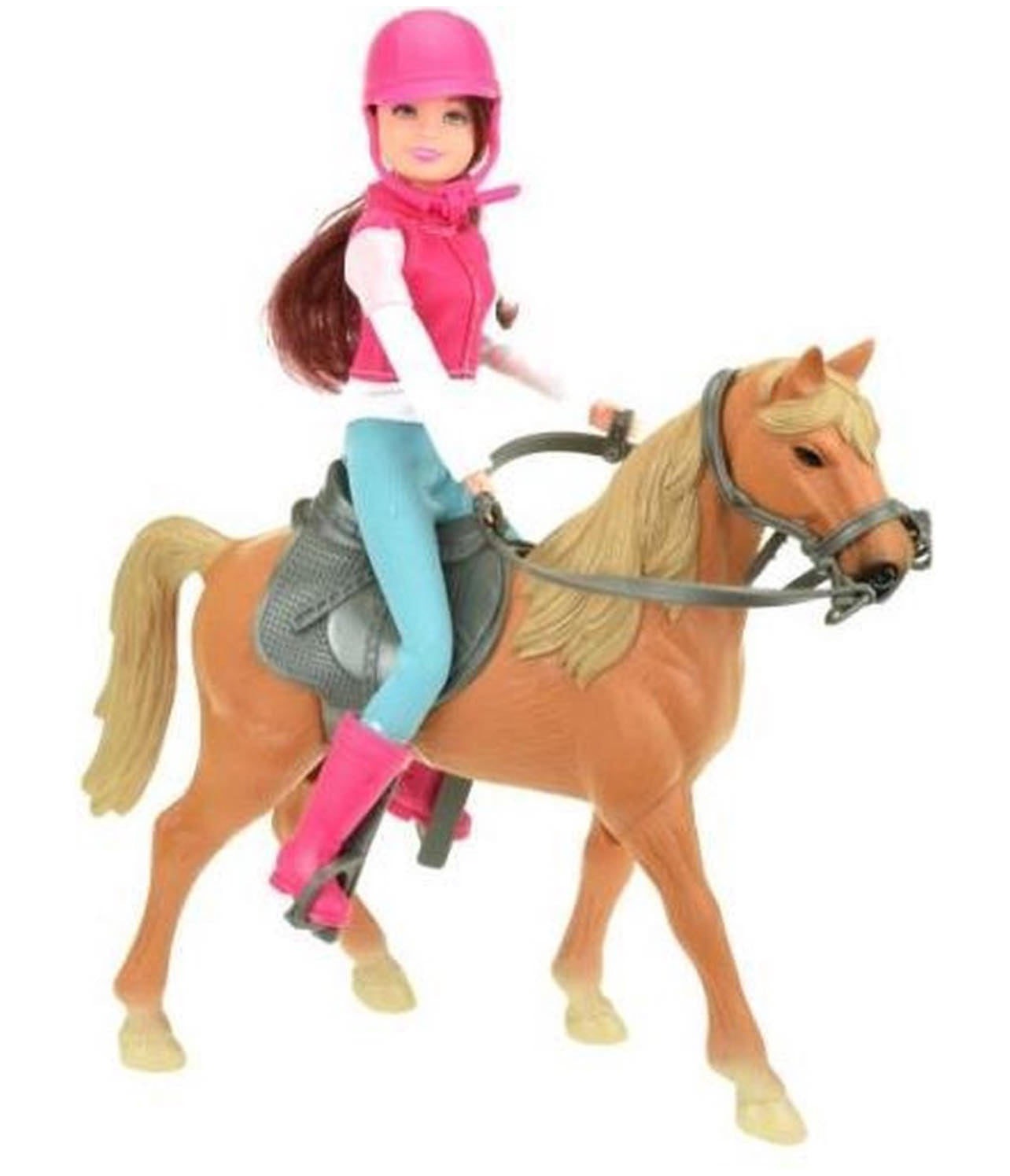 Toi Toys Horses Teen Puppe klein auf Pferd