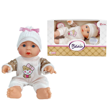 Baby Beau Puppe Newborn 23cm Männlich Ich Decke IN Vinyl Mit Hut E Strampler